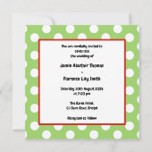 Carte d'invitation de mariage avec un arbre de cél (Dos)