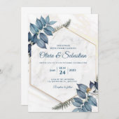 carte d'invitation de mariage belle et élégante (Devant / Derrière)