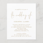 Carte d'invitation de mariage blanche dorée avec c (Devant)