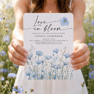 Carte d'invitation de mariage Blue In Bloom