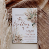 Carte d'invitation de mariage bohème rustique tan