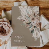 Carte d'invitation de mariage bohème rustique tan