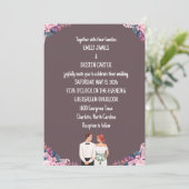 Carte d'invitation de mariage Boho Chic (Debout devant)