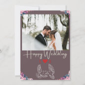 Carte d'invitation de mariage Boho Chic (Dos)