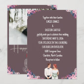 Carte d'invitation de mariage Boho Chic (Devant / Derrière)
