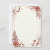 Carte d'invitation de mariage Boho Forêt de Bois (Dos)