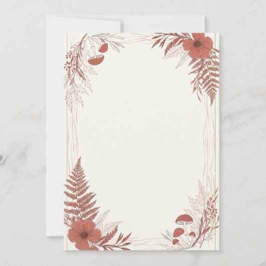 Carte d'invitation de mariage Boho Forêt de Bois (Dos)