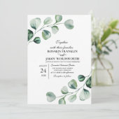 Carte d'invitation de mariage botanique à la verdu (Debout devant)