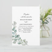 Carte d'invitation de mariage botanique à la verdu (Debout devant)