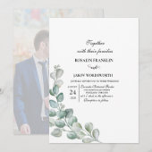 Carte d'invitation de mariage botanique à la verdu (Devant / Derrière)