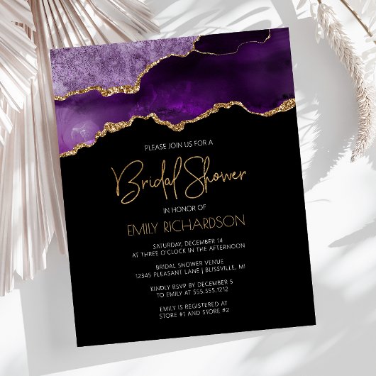 Carte d'invitation de mariage Budget Agate Geode V