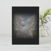 Carte d'invitation de mariage céleste Enregistrez  (Debout devant)