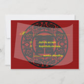 Carte d'invitation de mariage chinois pour RSVP et (Dos)