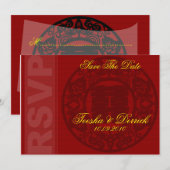 carte d'invitation de mariage chinois RSVP save th (Devant / Derrière)