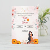 Carte d'invitation de mariage classique  (Debout devant)