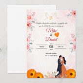 Carte d'invitation de mariage classique  (Devant / Derrière)