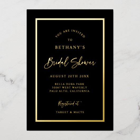 Carte d'invitation de mariage classique en papier (Recto)