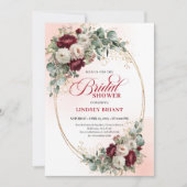 Carte d'invitation de mariage classique fleurs de (Devant)