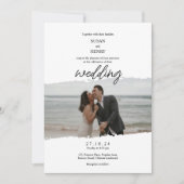 Carte d'invitation de mariage | Classique noir et (Devant)