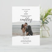 Carte d'invitation de mariage | Classique noir et (Debout devant)