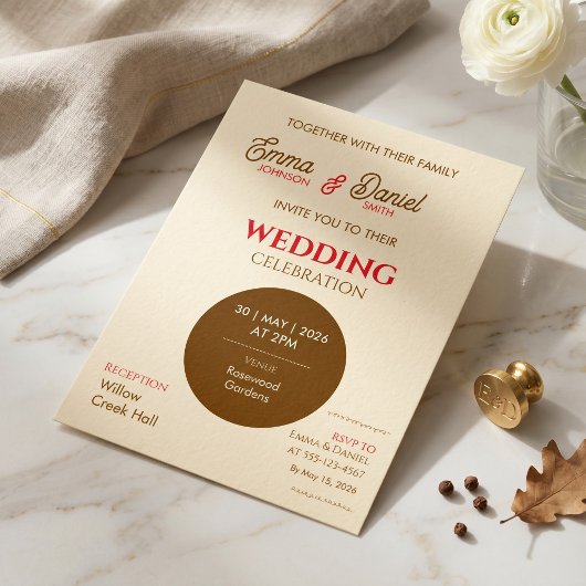 Carte d'invitation de mariage Classique Romance