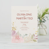 Carte d'invitation de mariage classique sur le thè (Debout devant)