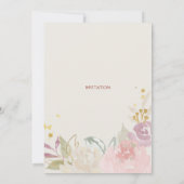 Carte d'invitation de mariage classique sur le thè (Dos)