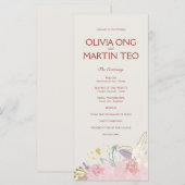 Carte d'invitation de mariage classique sur le thè (Devant / Derrière)