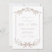 Carte d'invitation de mariage Cottage Beige (Devant)
