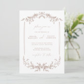 Carte d'invitation de mariage Cottage Beige (Debout devant)