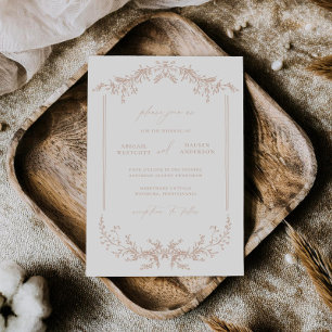 Carte d'invitation de mariage Cottage Beige