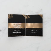 carte d'invitation de mariage couleur or pliée (Intérieur)