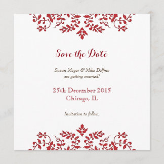 Carte d'invitation de mariage damas pour réserver 