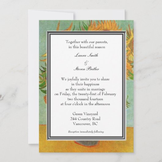 carte d'invitation de mariage d'automne, d'été, de (Devant)