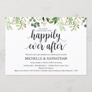 Carte d'invitation de Mariage de Brunch Green Post