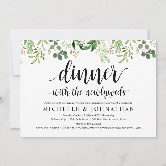 Carte d'invitation de Mariage de Brunch Green Post (Devant)
