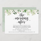 Carte d'invitation de Mariage de Brunch Green Post (Devant / Derrière)