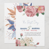 Carte d'invitation de mariage de luxe (Devant / Derrière)