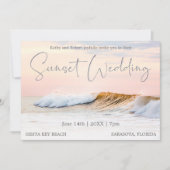 CARTE D'INVITATION DE MARIAGE DE PLAGE | VAGUES OC (Devant)