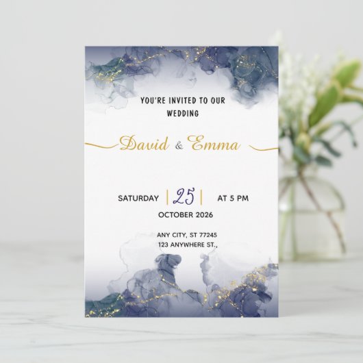 Carte d'invitation de mariage de prestige (Debout devant)