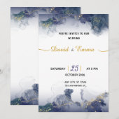 Carte d'invitation de mariage de prestige (Devant / Derrière)
