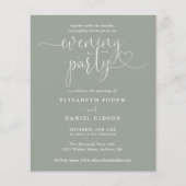 Carte d'invitation de mariage de soirée verte sage (Devant)