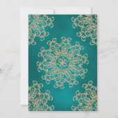 CARTE D'INVITATION DE MARIAGE DE STYLE INDIEN TEAL (Dos)