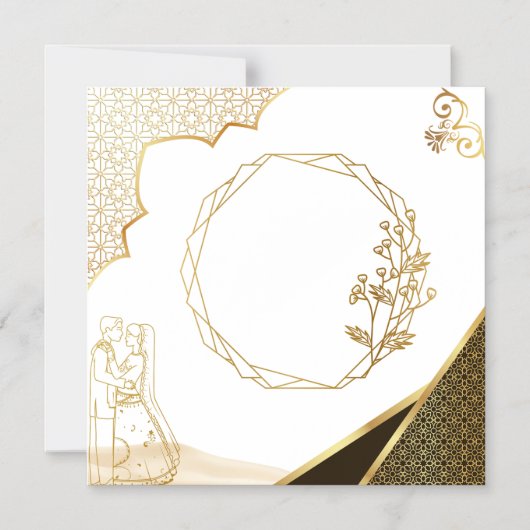 Carte d'invitation de mariage de style indo-pakist (Recto)