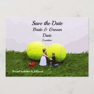 Carte d'invitation de mariage de tennis avec marié