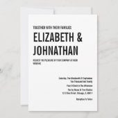 Carte d'invitation de mariage de typographie simpl (Devant)