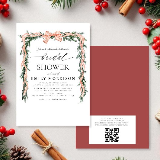 Carte d'invitation de mariage d'hiver à l'aquarell
