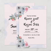 Carte d'invitation de mariage d'hiver Conception d (Devant / Derrière)
