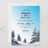 Carte d'invitation de mariage d'hiver, design coul (Devant)
