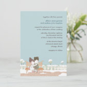 Carte d'invitation de mariage d'hiver fantasque (Debout devant)